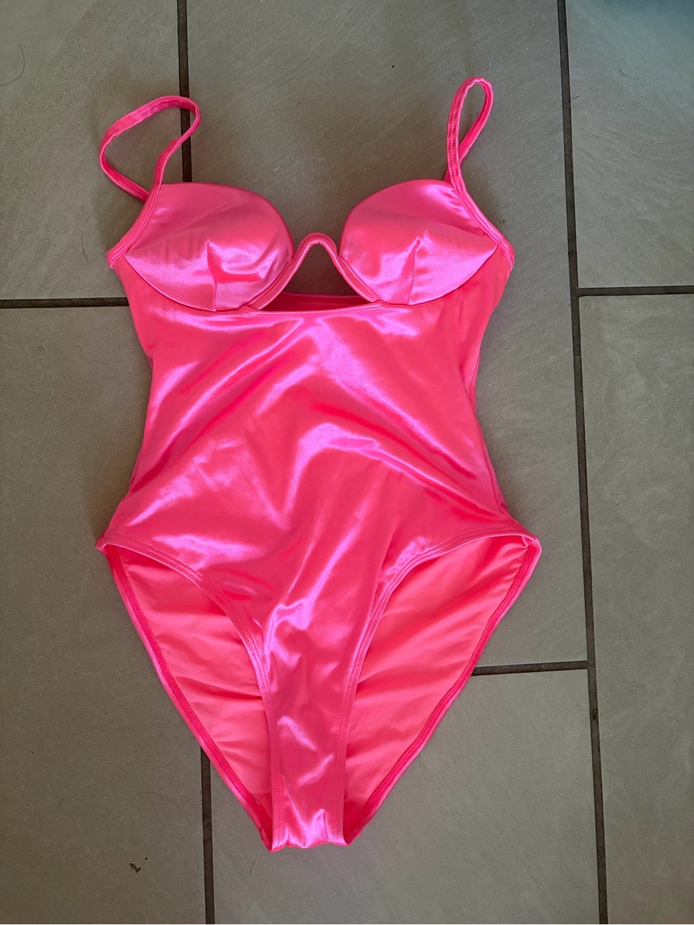 One Piece Swimsuit - Bright Hot Pink